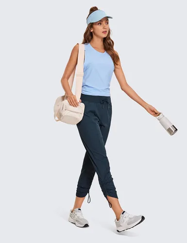 Vista 3 de CRZ YOGA Pantalones casuales de 78 para mujer de 27 pulgadas, ligeros, para entrenamiento, al aire libre, pista atlética, viajes, descanso