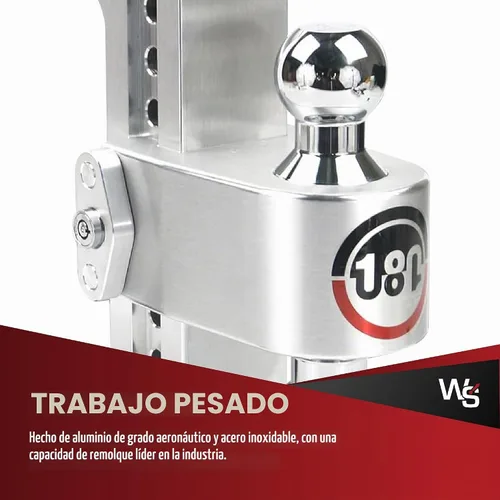 Vista 3 de Weigh Safe Soporte de bola de enganche de remolque ajustable, enganche de caída ajustable de 8 pulgadas para receptor de 2.5 pulgadas con juego de 4