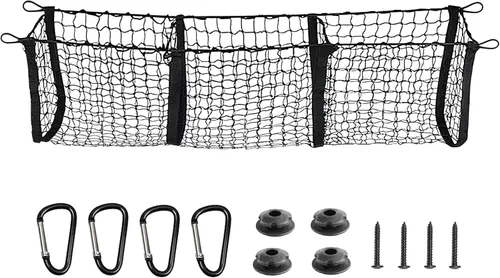 Vista 13 de BAILALIBO Red de Carga Extensible, Redes de Malla Elástica Ajustables para Maletero con Gancho de Metal Universal para SUV, Camiones, Accesorios