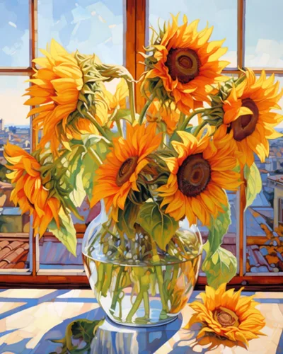 Vista 8 de Tucocoo Pintura por números con flores de lirio azul en una jarra de vidrio DIY en lienzo con pinceles, pinturas acrílicas, pintura de grafiti por