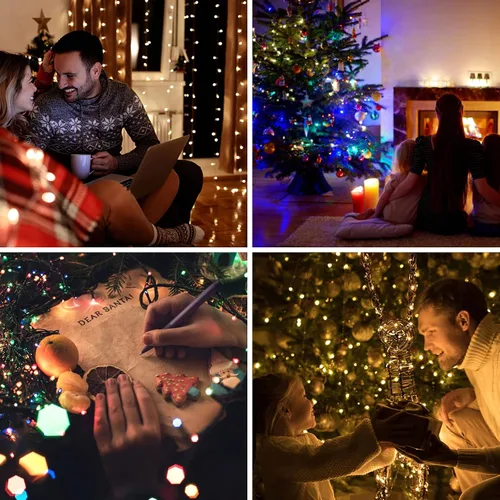 Vista 4 de LetsFunny - Extensión de 300 luces LED de Navidad y 108 pies, con certificación UL, para exteriores, interiores, árbol, patio, jardín, fiesta, boda