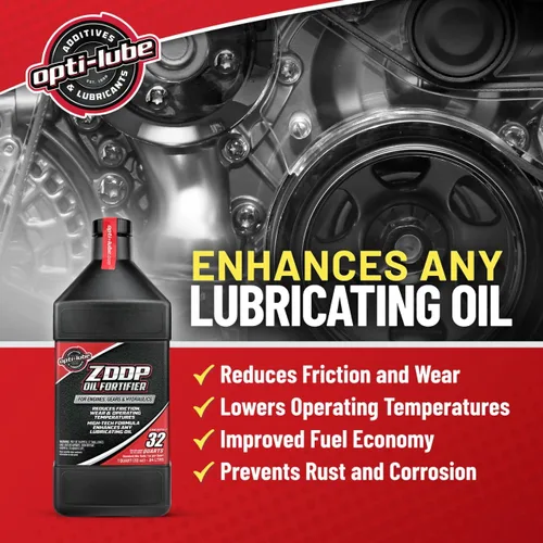 Vista 2 de Opti-Lube ZDDP Fortificador de aceite con modificadores de zinc y fricción, 1 cuarto de galón Reduce la fricción y el desgaste, reduce