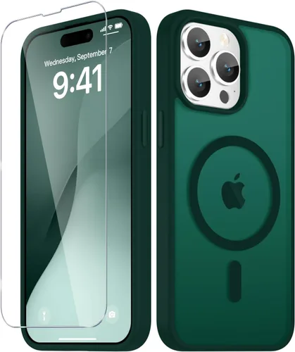 Vista 134 de Funda para Google Pixel 10 Pro XL, cubierta magnética mate, color negro Fit for MagSafe, Screen Protector included, Shockproof Military Grade