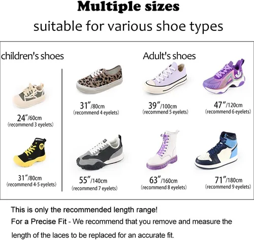 Vista 4 de ZHENTOR 3 pares de cordones planos para zapatos deportivos, cordones para tenis, zapatos atléticos para correr, botas
