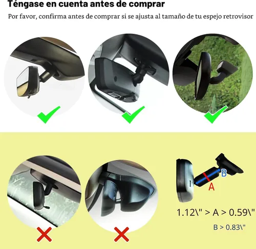 Vista 7 de Quyee Soporte para Teléfono de Coche, Soporte para Teléfono de Espejo Retrovisor - Montaje de Aleación de Aluminio con Ajuste Multi-Ángulo Giratorio