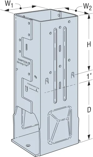 Vista 9 de Simpson Strong-Tie MPB66Z MPBZ ZMAX Base de poste de momento galvanizado para 6x6 con tornillos SDS
