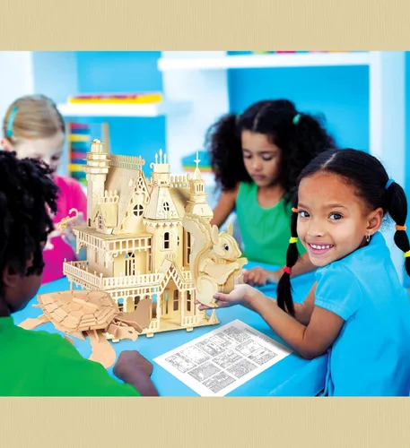 Vista 7 de Puzzled Rompecabezas 3D de madera de tortuga verde, kit de modelo de construcción de manualidades, divertido juguete educativo único de madera