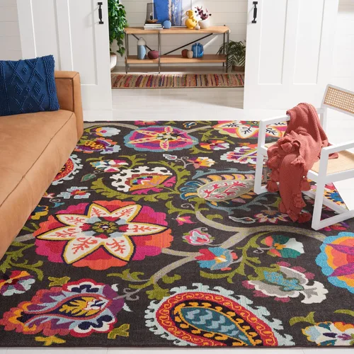 Vista 13 de SAFAVIEH Colección Monaco - Alfombra para pasillo, 2.2 x 6 pies, color marfil y multicolor, diseño floral bohemio, no desprende pelusa y de fácil