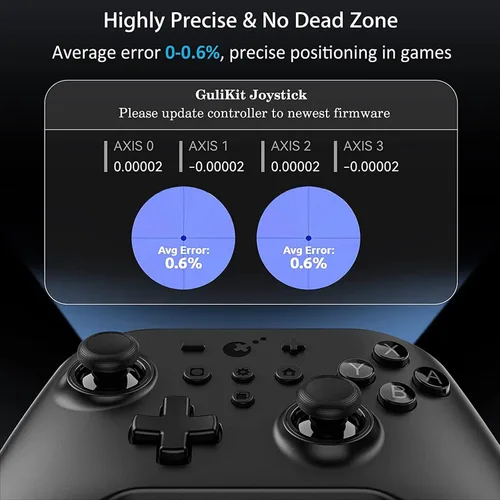 Vista 9 de GuliKit Hall Effect Sensing JoystickNo DeadzoneNo DriftingFPS Model Controller KingKong 2 Pro Wireless Bluetooth Gamepad for SwitchSwitch
