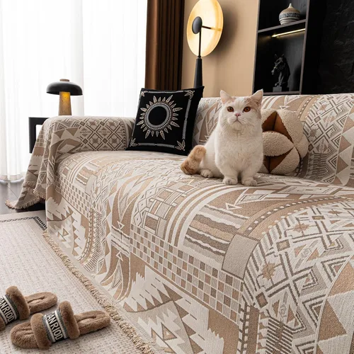 Vista 84 de ROOMLIFE Funda de sofá con estampado de leopardo para sofá de 3 plazas, lavable, protector de muebles para perros, funda de sofá suave
