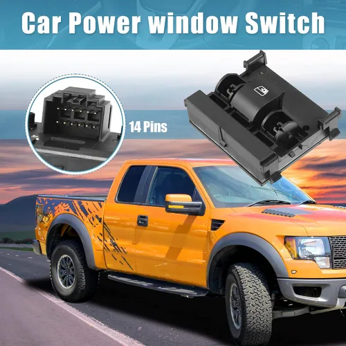 Vista 7 de X AUTOHAUX Interruptor de techo corredizo de consola superior de ventana trasera 9L3Z-15B691-AA para Ford F-150 2009-2017 para Ford F-250 F-350