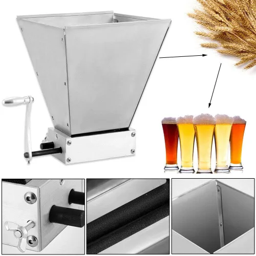 Vista 2 de Molino de grano eléctrico de 110 V con molinillo de cebada de 2 rodillos, trituradora de malta, molino de cerveza casera, molino de grano eléctrico