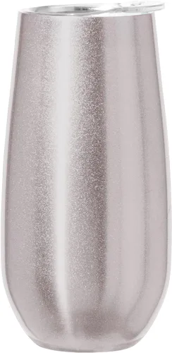 Vista 8 de OGGI Thermo Flute 'Celebrate Collection' - Vaso de copa de champán con aislamiento de acero inoxidable, grano de madera, 6 onzas, con tapa