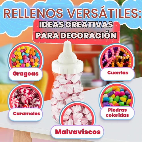 Vista 4 de Botellas pequeñas transparentes rellenables, 24 piezas para mamá