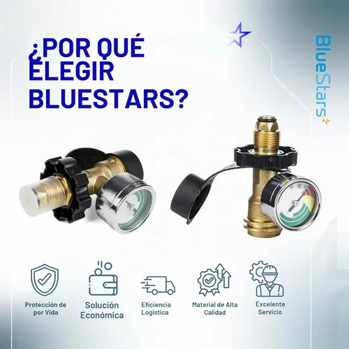 Vista 9 de BlueStars [100% latón sólido] Adaptador de tanque de propano de 100 libras