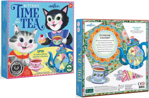 Vista 7 de eeBoo Kitten's Time for Tea Spinner Game, Story Building, 2-4 jugadores
