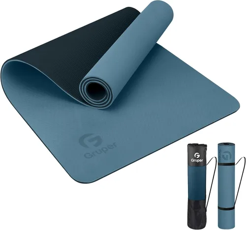 Vista 14 de Tapete de yoga antideslizante, ecológico, con funda de transporte, tapete de yoga profesional para mujeres, tapete de entrenamiento para el hogar