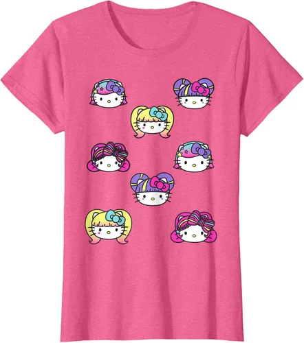 Vista 66 de hello kitty Kawaii Multi peinado Tee, Azul (Heather blue)
