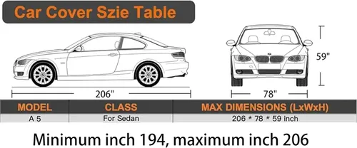 Vista 8 de Mornyray - Protector impermeable para coche contra todo tipo de clima, protección UV, resistente al viento, para uso en exteriores, ajuste universal