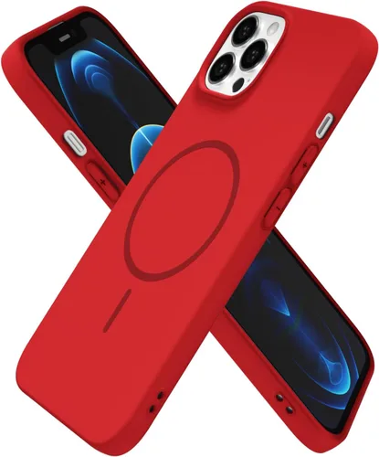Vista 159 de Oakxco Funda de Silicona Mag Safe para iPhone 12 Pro Max, Funda Magnética Delgada y Fina Compatible con Carga Inalámbrica MagSafe, Bonita Funda