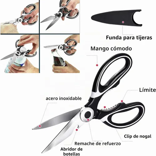 Vista 4 de Cuchillo de pesca, kit de limpieza de peces 7 piezas cuchillo de pescado, cepillo de limpieza de escamas de pescado, tijeras multifuncionales