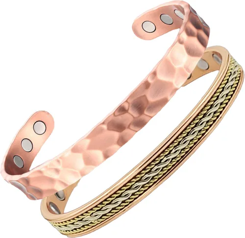 Vista 7 de Pulseras de cobre de campo magnético de diseño elegante con imanes ultra fuertes - unisex - ajustable