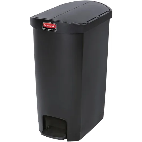 Vista 22 de Rubbermaid Commercial Products - Bote de basura Streamline Slim con pedal Papelera de plástico, 4 galones (15 litros), color rojo, con manos