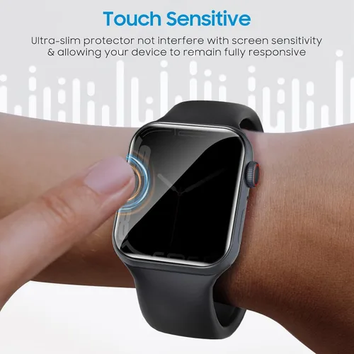 Vista 6 de UniqueMe Paquete de 6 protectores de pantalla de privacidad de TPU compatibles con Apple Watch de 1.575 pulgadas, película flexible mejorada