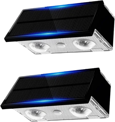 Vista 12 de Luces solares para valla al aire libre, paquete de 2 luces solares Negro