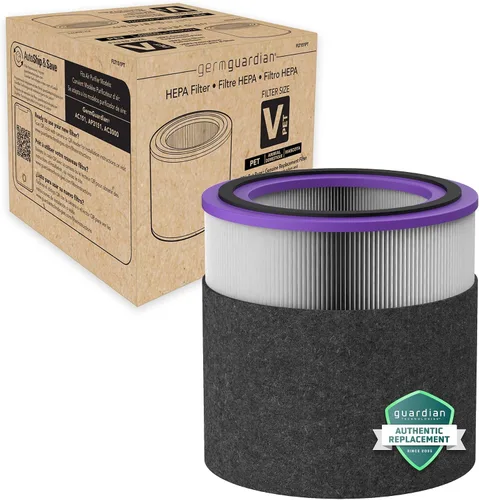 Vista 6 de GermGuardian Filtro V HEPA Pure Genuino - Filtro de repuesto para purificador de aire, elimina el 99.97% de contaminantes, humo de incendios