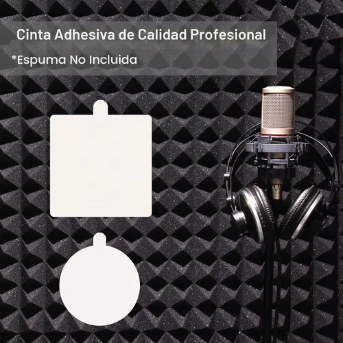 Vista 4 de 120Pcs de cinta de doble cara para paneles de espuma acústica, cinta de montaje extraíble para pared con fuerte adhesivo, protección contra el 120