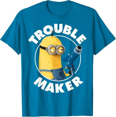 Vista 10 de Despicable Me Minions Kevin Fabricante de Problemas Gráfico Camiseta Negro
