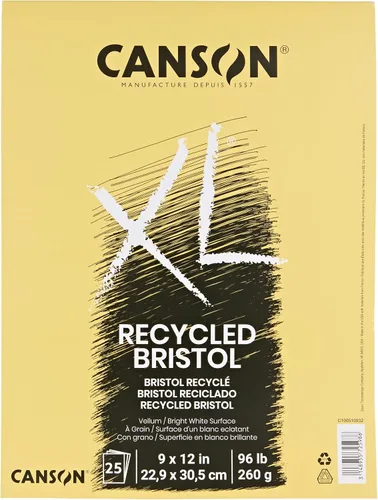 Vista 17 de Canson Papel Bristol Serie XL, Liso, Bloc Encuadernado con Espiral, 7 x 10 pulgadas, 25 hojas (100lb/260g) - Papel de Artista para Adultos