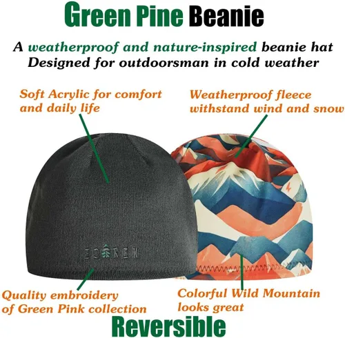 Vista 5 de Gorro de invierno resistente a la intemperie Gorro reversible impermeable y resistente al viento Sombrero de calavera para senderismo