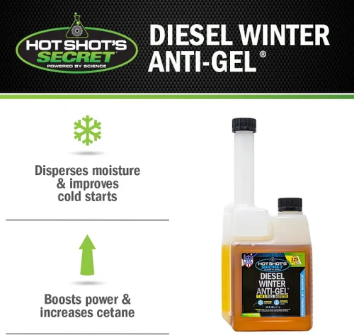 Vista 5 de Hot Shot's Secret Tratamiento de combustible anti-gel de invierno Diesel Trata 625 galones. Evita la gelificación del combustible, mejora