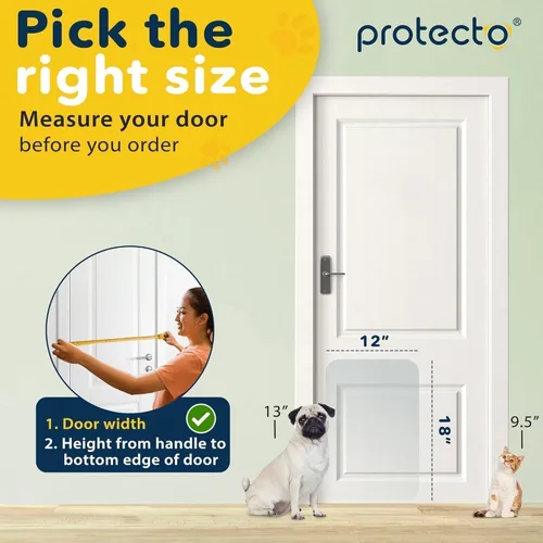 Vista 2 de PROTECTO Door Protector from Dog Scratching, 18x12 - Door Scratch Guard Heavy Duty Door Scratch Protector for Cats & Dogs, Clear Scratch Shield