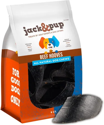 Vista 10 de Jack&Pup Boquillas de vaca rellenas para perros, pezuñas de vaca para perros, masticables naturales para perros, huesos rellenos