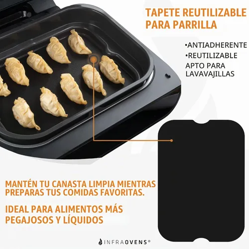 Vista 4 de Accesorios para freidora de aire Ninja Foodi XL Smart FG551 6 en 1, alfombrilla reutilizable resistente al calor para freidora de aire, accesorios