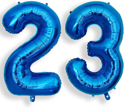 Vista 19 de AULE Globo azul de 40 pulgadas 0 con números grandes de cumpleaños del 0 al 9
