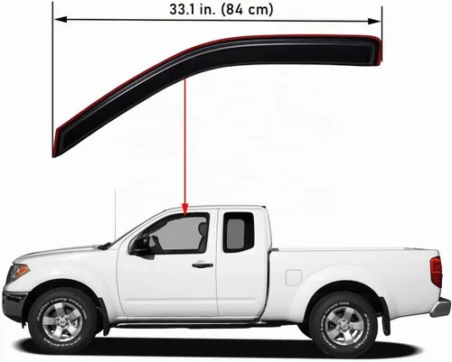 Vista 3 de Lightronic Visera de ventana de ventilación automática con clip extra duradera en el canal, se adapta a Nissan Frontier King Cab 2005-2020
