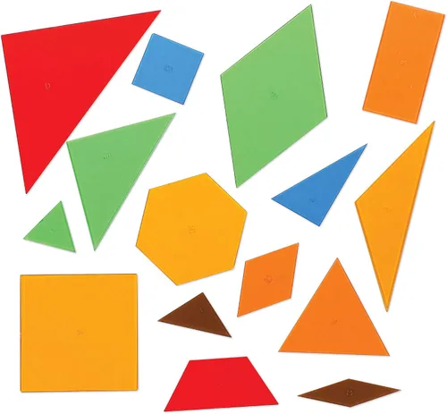 Vista 3 de Learning Resources Polígonos de poder, habilidades de geometría temprana, formas de polígonos, superposición de fracciones, 450 piezas, a partir