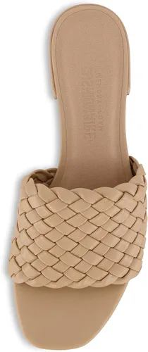 Vista 5 de CUSHIONAIRE Sandalia de tacón bajo tejido Nerida para mujer + espuma viscoelástica