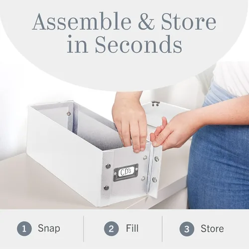 Vista 5 de Caja de almacenamiento con diseño elegante Snap-N-Store (SNS01913), Blanco individual paquete