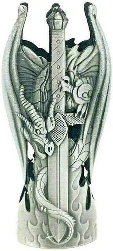 Vista 2 de Dragon and Sword - Funda de metal para encendedor J6 de tamaño estándar BIC