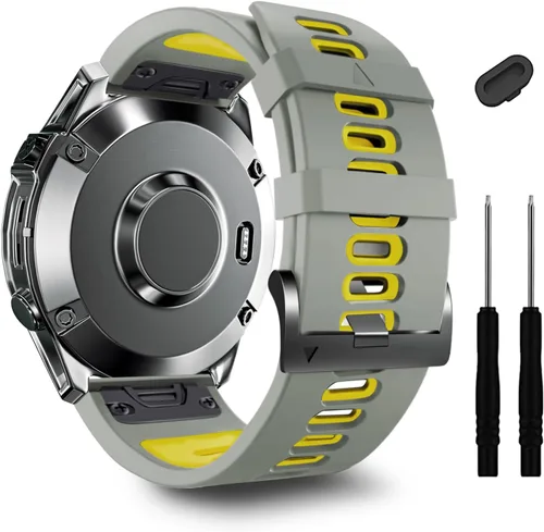 Vista 11 de ZPJPPLX Correa Quickfit de 0.866 pulgadas compatible con Garmin Fenix 8/7/6 epix Pro, correa de silicona para Fenix E/5 Plus/5/tactix quatix 8 7