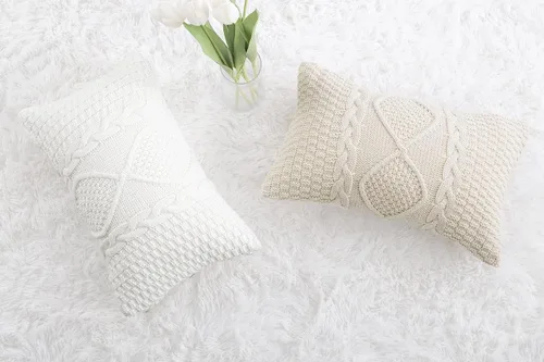 Vista 7 de MANDIOO Fundas de Almohada Decorativas de Algodón Tejido Beige, Fundas de Cojín Suaves y Acogedoras para Exteriores, Fundas de Almohada Modernas