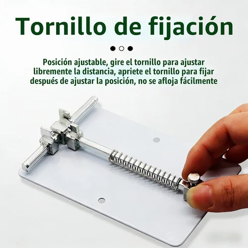 Vista 4 de MAGIKON Soporte para PCB, abrazadera de metal blanco ajustable para soldadura