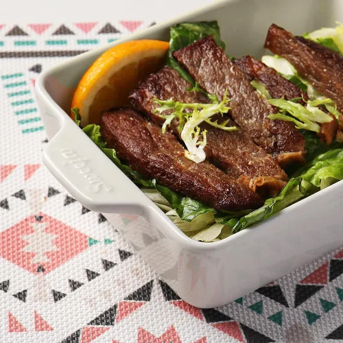 Vista 3 de Sweejar Plato de Cerámica para Hornear, Bandeja Rectangular Pequeña para Hornear con Asas Dobles, 20 Oz para Cocinar, Brownie, Cocina, 6.5 x 4.9 x