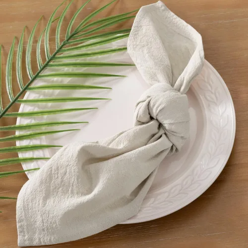 Vista 2 de Servilletas de tela de otoño, lavables, reutilizables, de lino, boda, fiesta, hogar, decoración de mesa Beige Set of 4 Bulk Cotton Napkins 17"x17