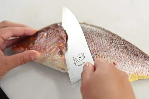 Vista 5 de Mercer Culinary, colección asiática. Cuchillo rebanador., De madera madera (Wooden Handle)